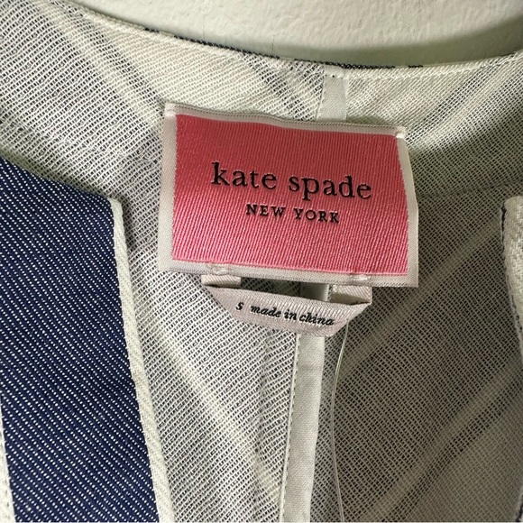 NWT $368 Kate Spade Preppy Cotton Coastal Cottage Striped Double Cloth Dress - Picture 5 of 12